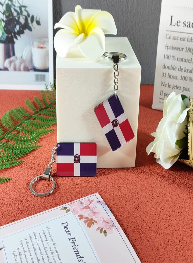QQSD Dominican Flag Keychain Key Ring, 2 Pack - Image 5